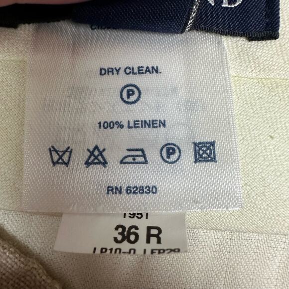 Lands End Mens 36x30 Linen Blend Pleated Dress Pants Beige Casual Office - Picture 5 of 11